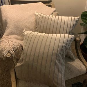 Velvet pinstripe pillows